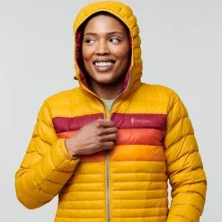 Cotopaxi Fuego Down Hooded Jacket - Women's -Women's Jackets Sales Store Cotopaxi F22 W Fuego Down Hooded Jacket Amber Stripes 1204 92850.1676577561