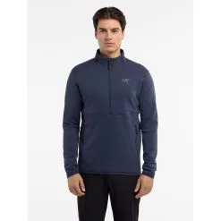 Arc'teryx Kyanite AR 1/2 Zip - Men's -Women's Jackets Sales Store Kyanite AR 1 2 Zip Neck Black Sapphire Front View rsz 42485.1675106943